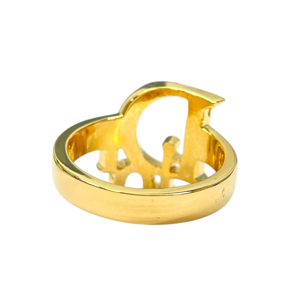 Dior Logo Ring Crystal Rhinestone Gold — view 4