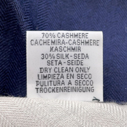Hermes Shawl Triangle Jean Folding Top Carriage Cashmere Silk Navywhite Canvas Tabac — view 7