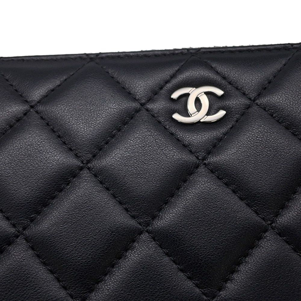 Chanel Wallet Quilted Classic Long Zip CC Logo Lambskin — view 5