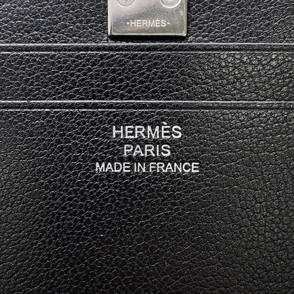 Hermes Card Case Medallion Black Silver Chevre Sham Kira — view 7