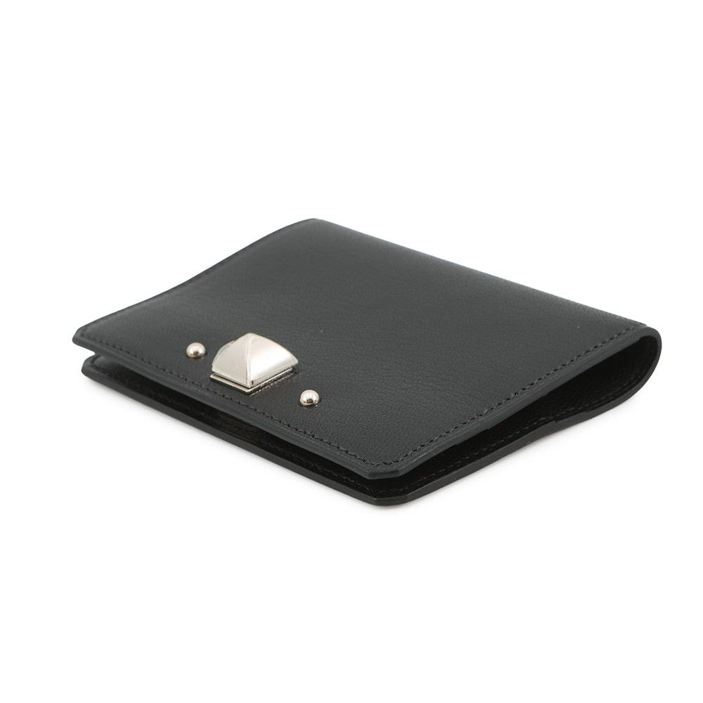Hermes Card Case Medallion Black Silver Chevre Sham Kira — view 2