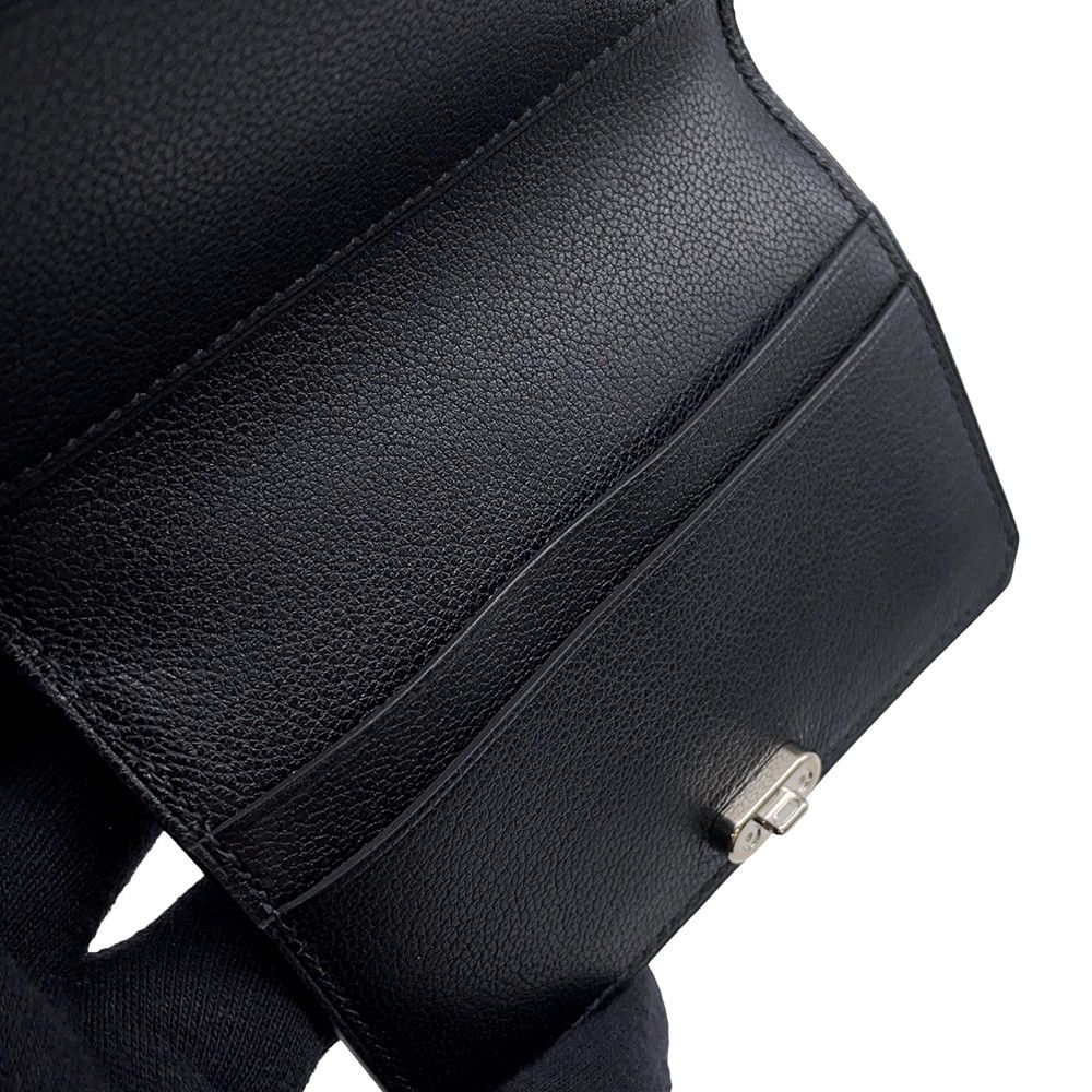 Hermes Card Case Medallion Black Silver Chevre Sham Kira — view 6