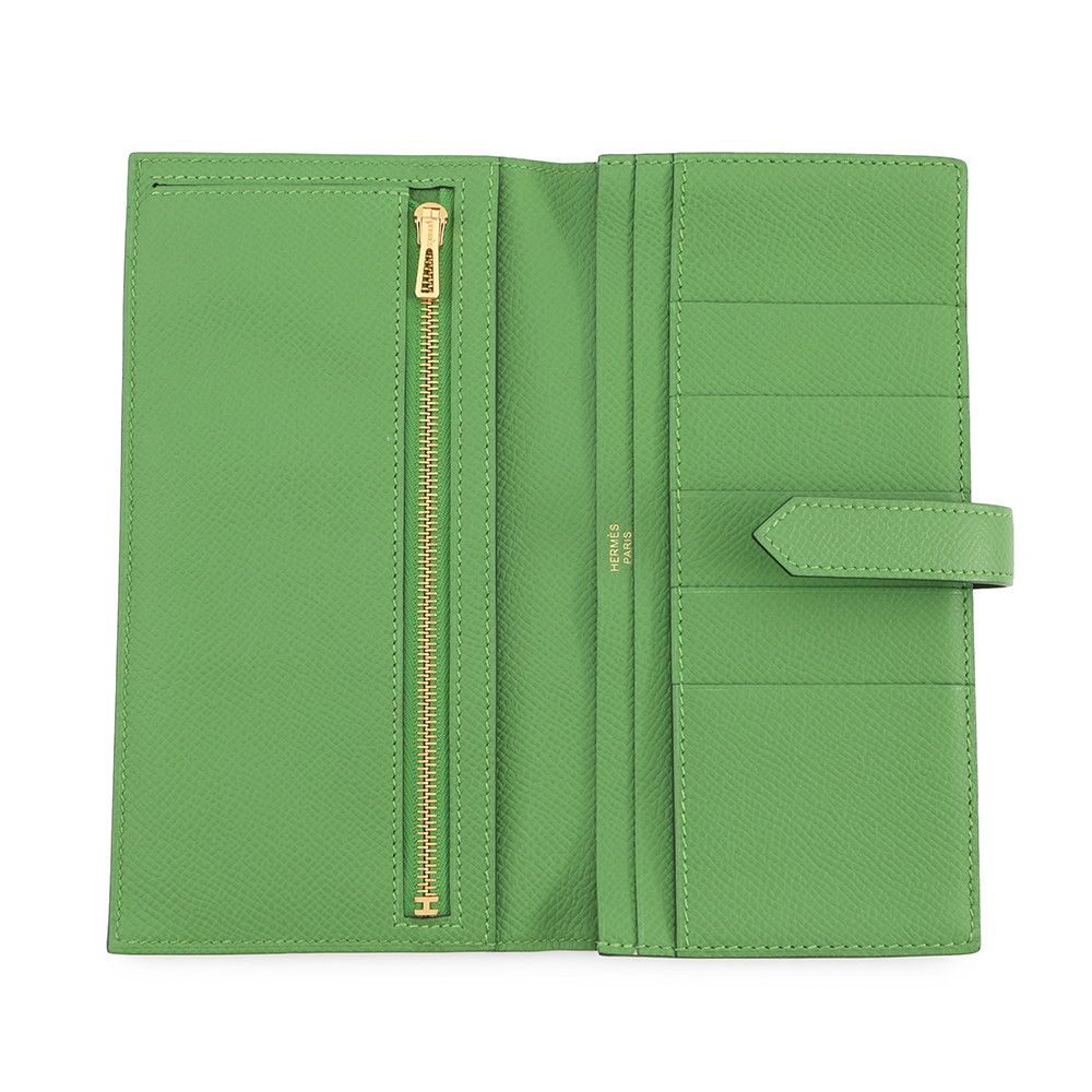 Hermes Wallet Bearn Souffle Vert Yucca Gold Epsom Veil — view 4