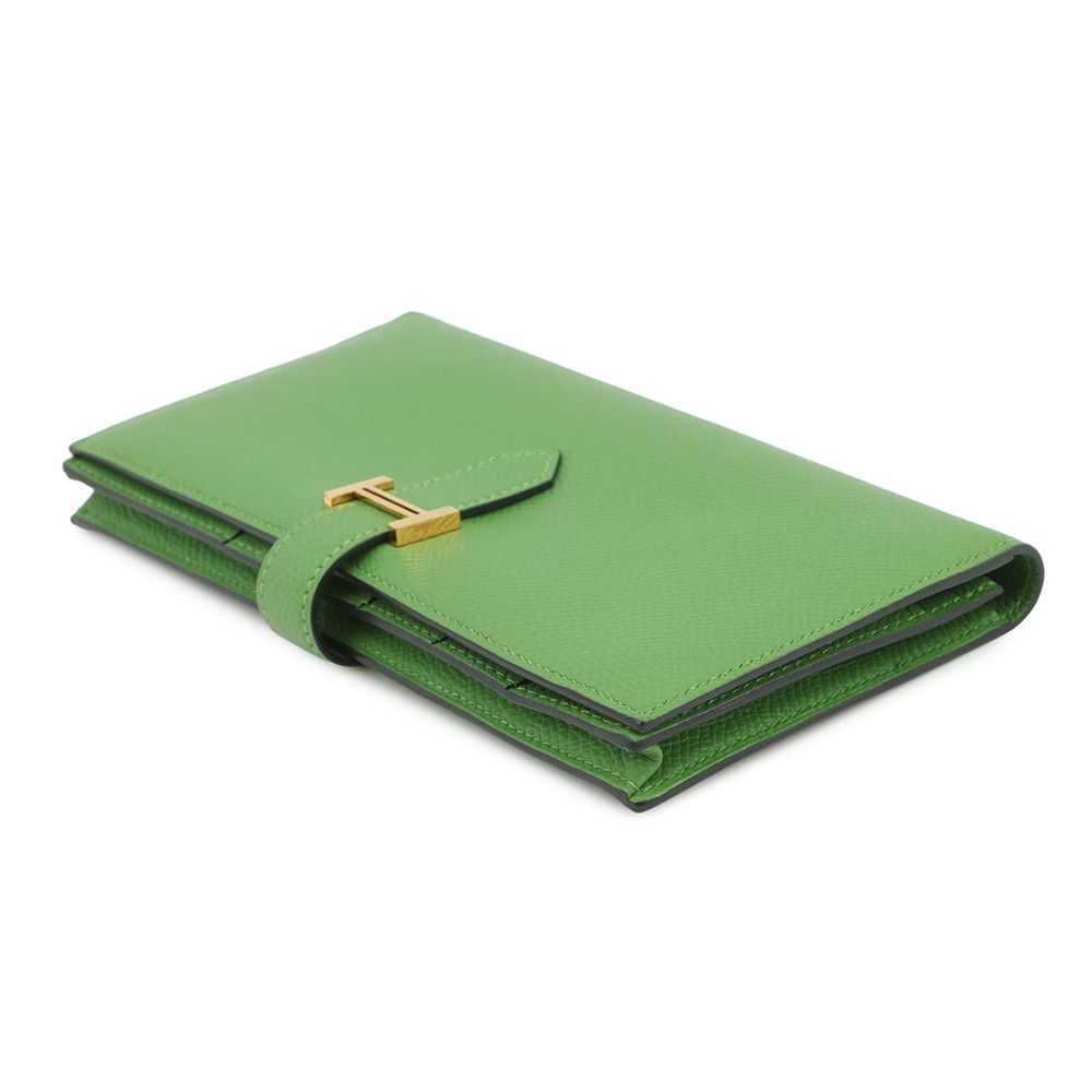 Hermes Wallet Bearn Souffle Vert Yucca Gold Epsom Veil — view 2