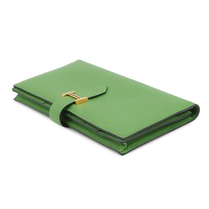 Hermes Wallet Bearn Souffle Vert Yucca Gold Epsom Veil — view 2