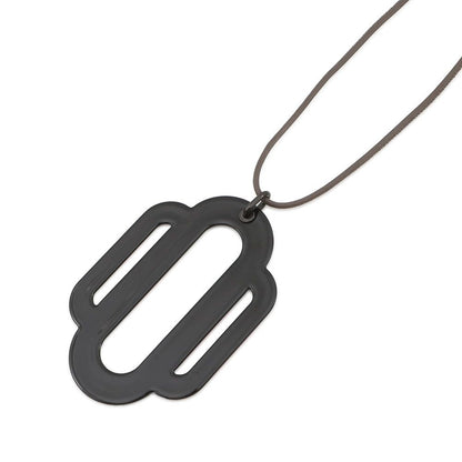 Hermes Necklace Attrage Metal Pendant Pink White Black — view 3