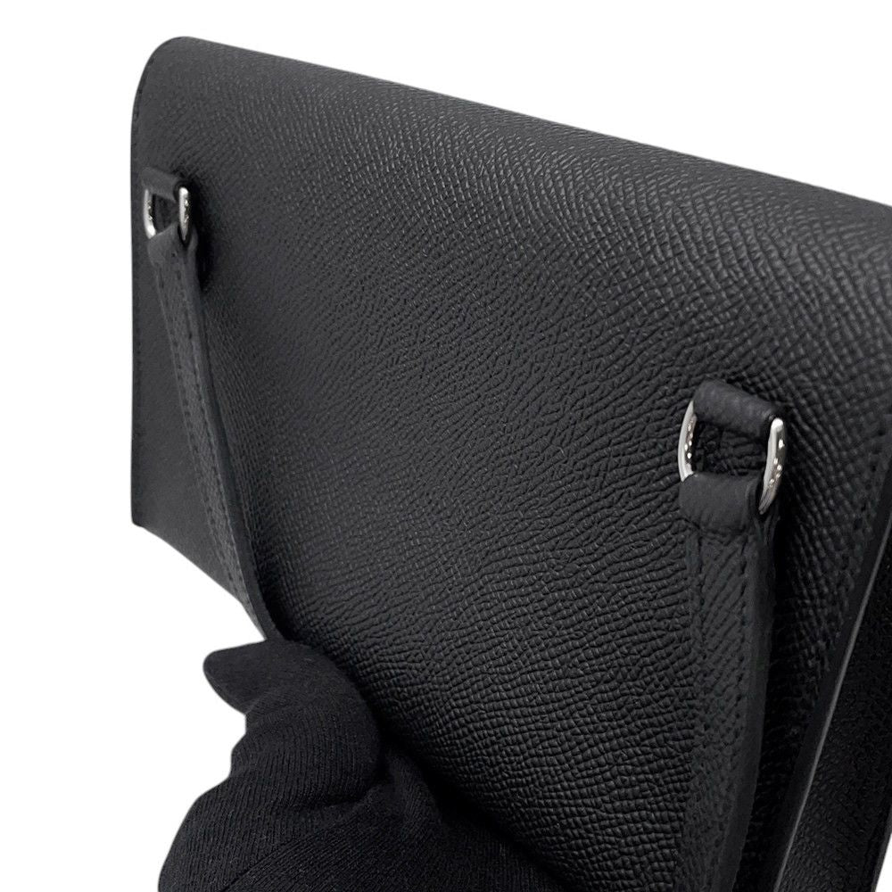 Hermes Shoulder Wallet Nap to Go Black Silver Epsom — view 7