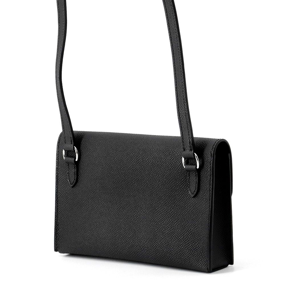 Hermes Shoulder Wallet Nap to Go Black Silver Epsom — view 2
