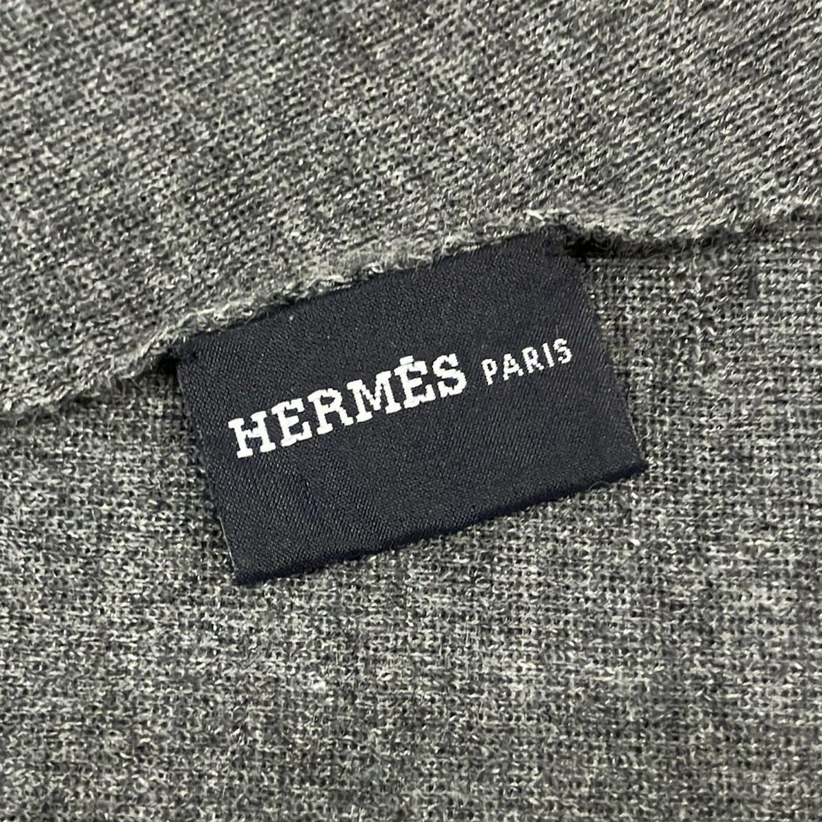 Hermes Shawl Gray Cashmere Silk — view 2