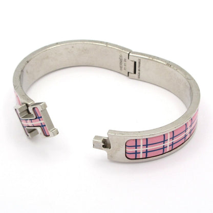 Hermes Bangle Click Silver Pink Multi Plaid Pattern X — view 5