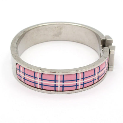 Hermes Bangle Click Silver Pink Multi Plaid Pattern X — view 2
