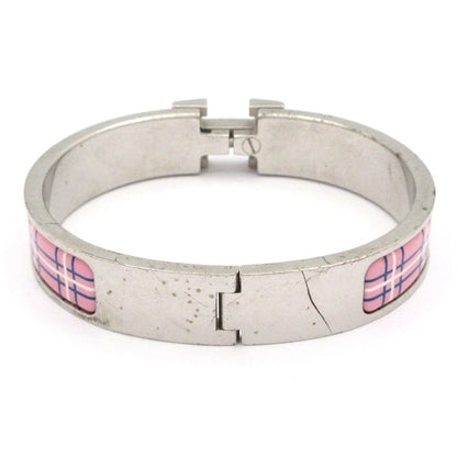 Hermes Bangle Click Silver Pink Multi Plaid Pattern X — view 3