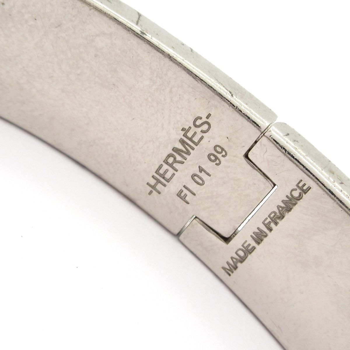 Hermes Bangle Click Silver Pink Multi Plaid Pattern X — view 4