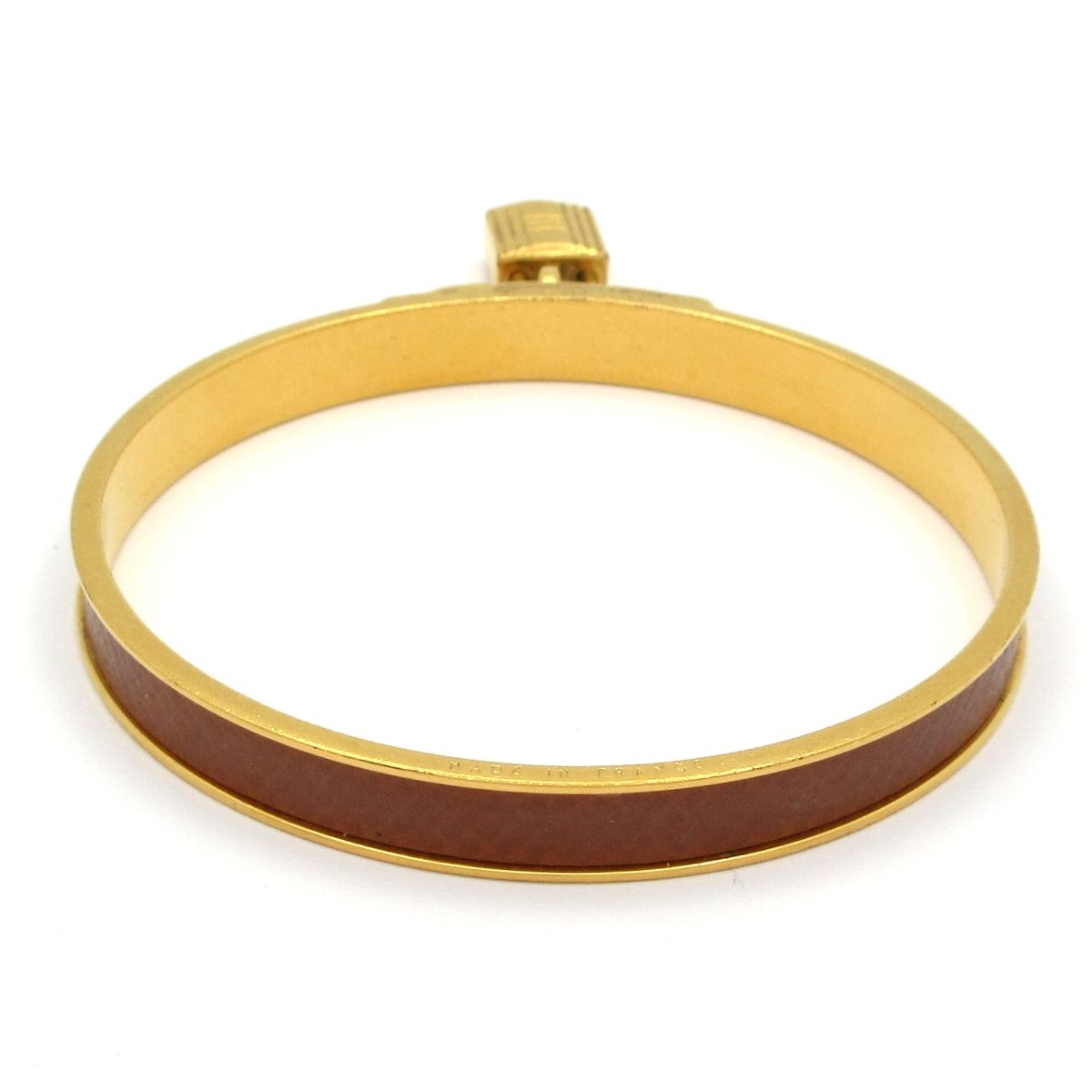 Hermes Bangle Kelly Leather Gold Brown — view 3