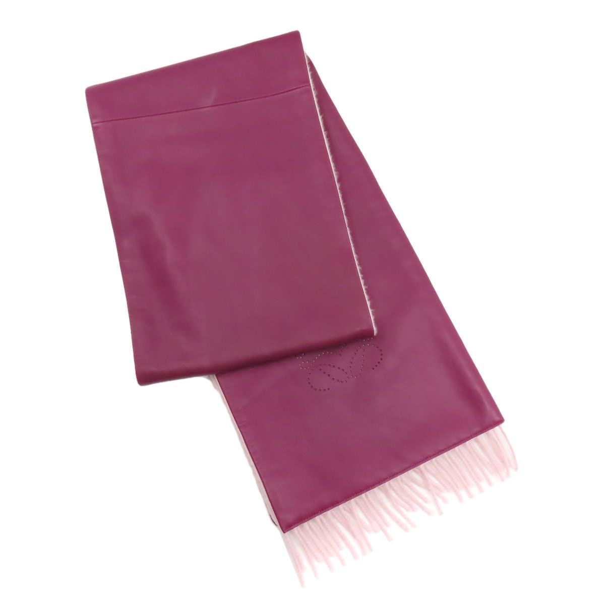 Loewe Anagram Scarf Lambskin Cashmere Purple Pink — view 2