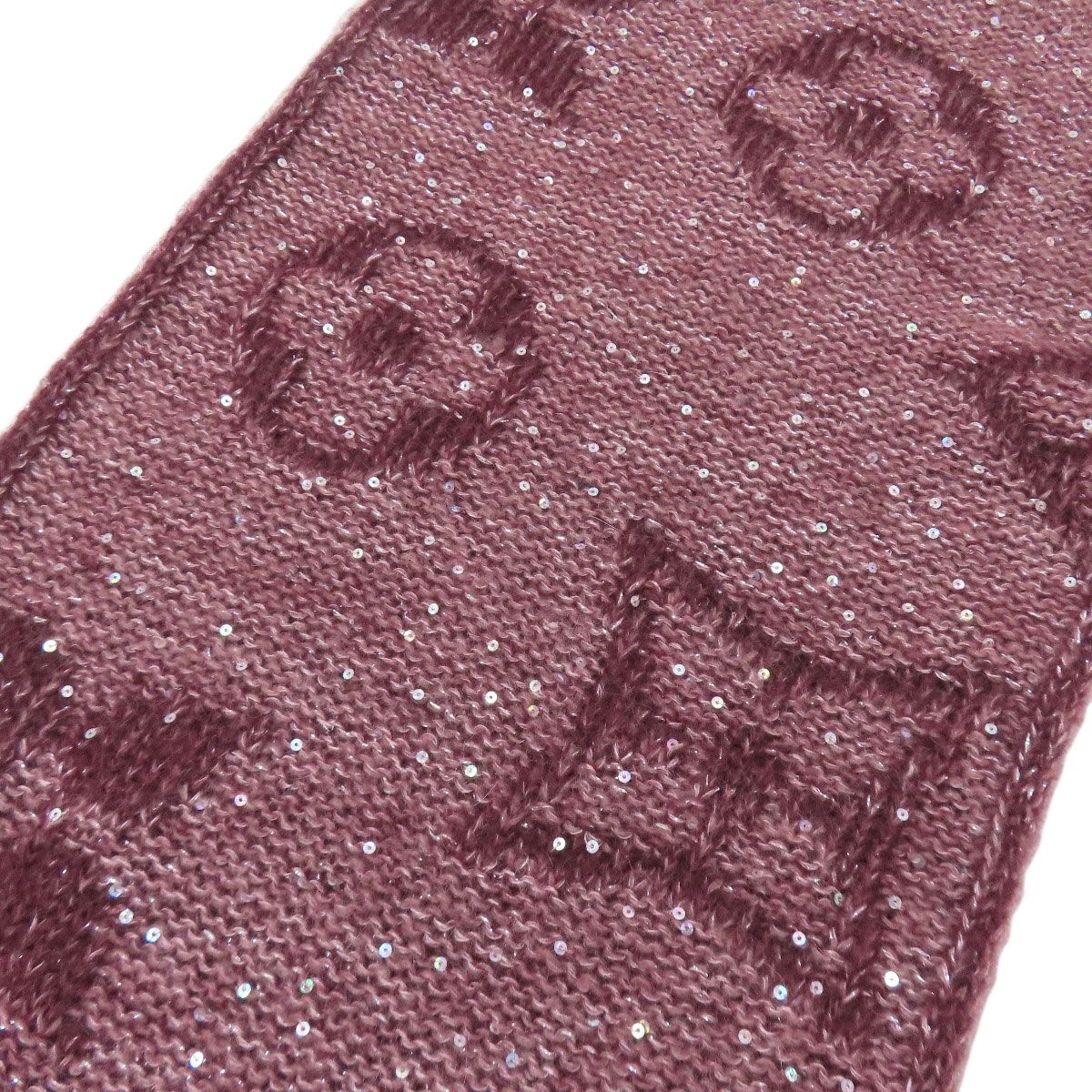 Louis Vuitton Monogram Sequin Scarf Mohair Nylon Cotton Boldpurple — view 3