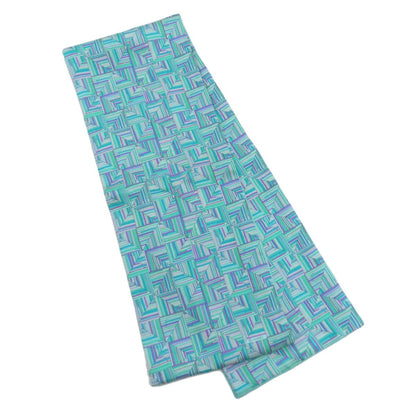 Hermes Geometric Pattern Scarf Silk Turquoise X Purple Green — view 2