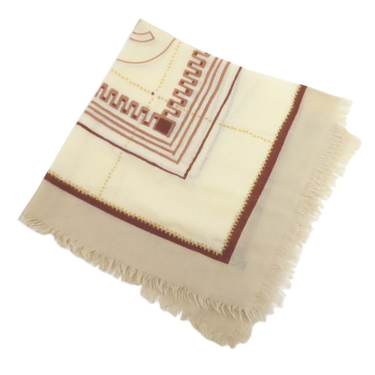 Chanel CC Logo Shawl Wool Yellow Beige — view 2