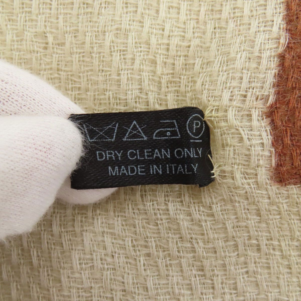 Chanel CC Logo Shawl Wool Yellow Beige — view 6