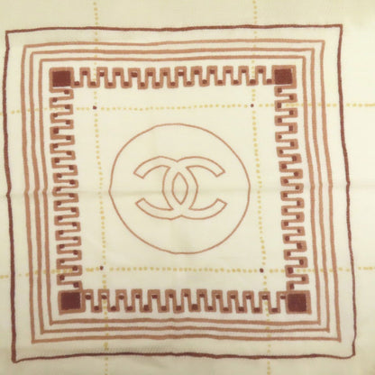 Chanel CC Logo Shawl Wool Yellow Beige — view 3
