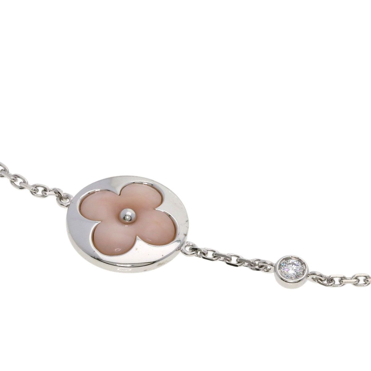 Louis Vuitton Sanna Cles Pink Pearl Diamond Bracelet 18K White Gold — view 2