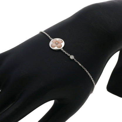 Louis Vuitton Sanna Cles Pink Pearl Diamond Bracelet 18K White Gold — view 5