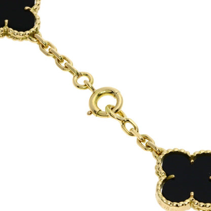 Van Cleef & Arpels Vintage Alhambra Onyx Necklace 18K Yellow Gold — view 4