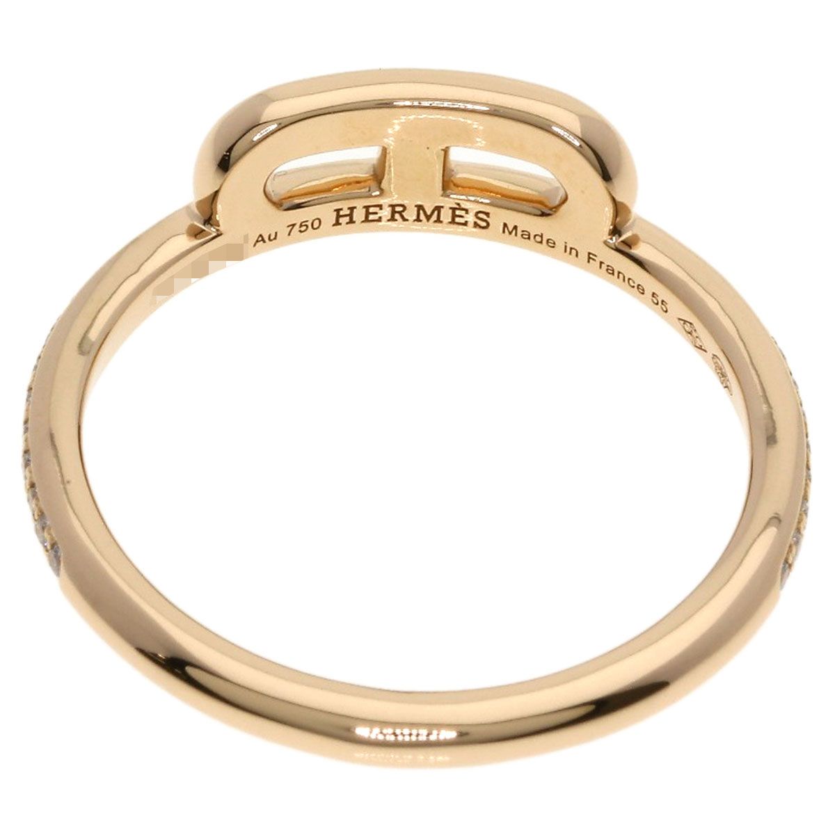 Hermes Link D'hermes Diamond 55 Ring 18K Pink Gold — view 6