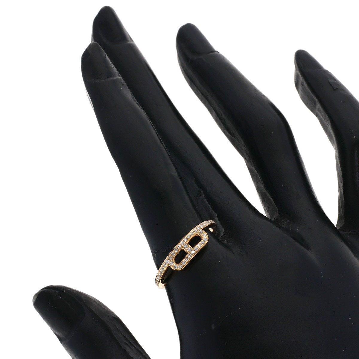 Hermes Link D'hermes Diamond 55 Ring 18K Pink Gold — view 7