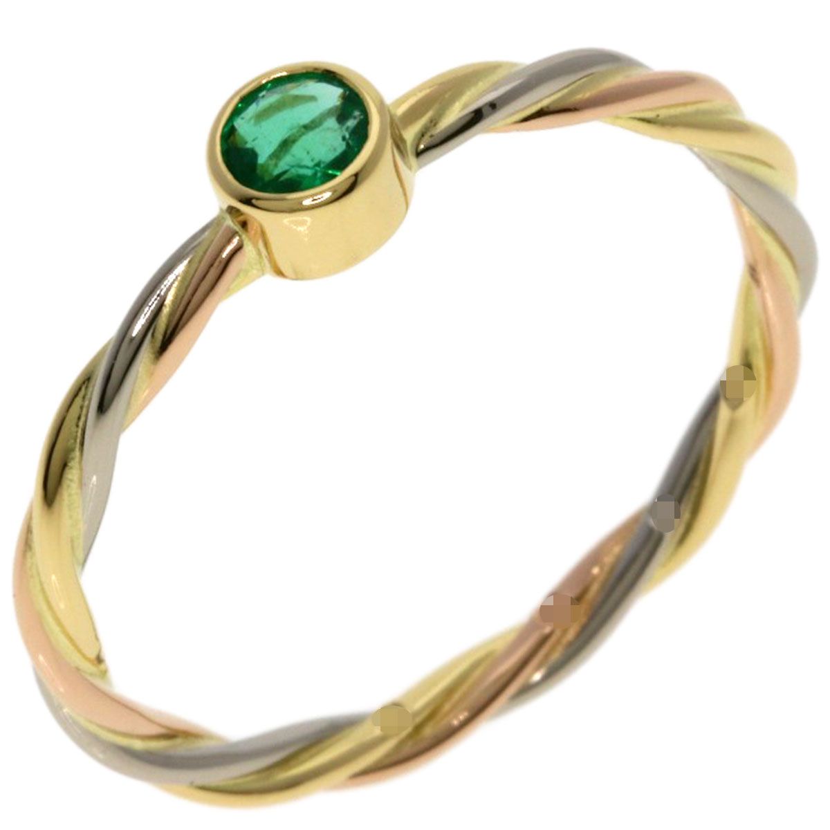 Cartier Twist Emerald 51 Ring 18K Yellow Gold White Pink — view 2