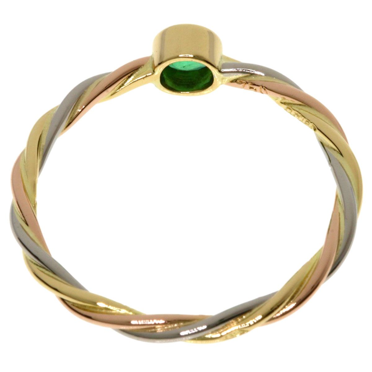 Cartier Twist Emerald 51 Ring 18K Yellow Gold White Pink — view 5