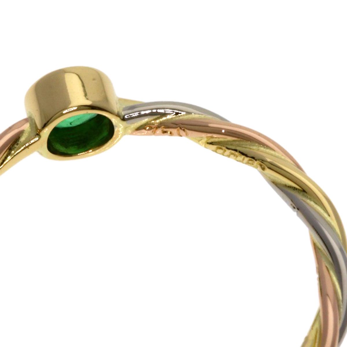 Cartier Twist Emerald 51 Ring 18K Yellow Gold White Pink — view 6