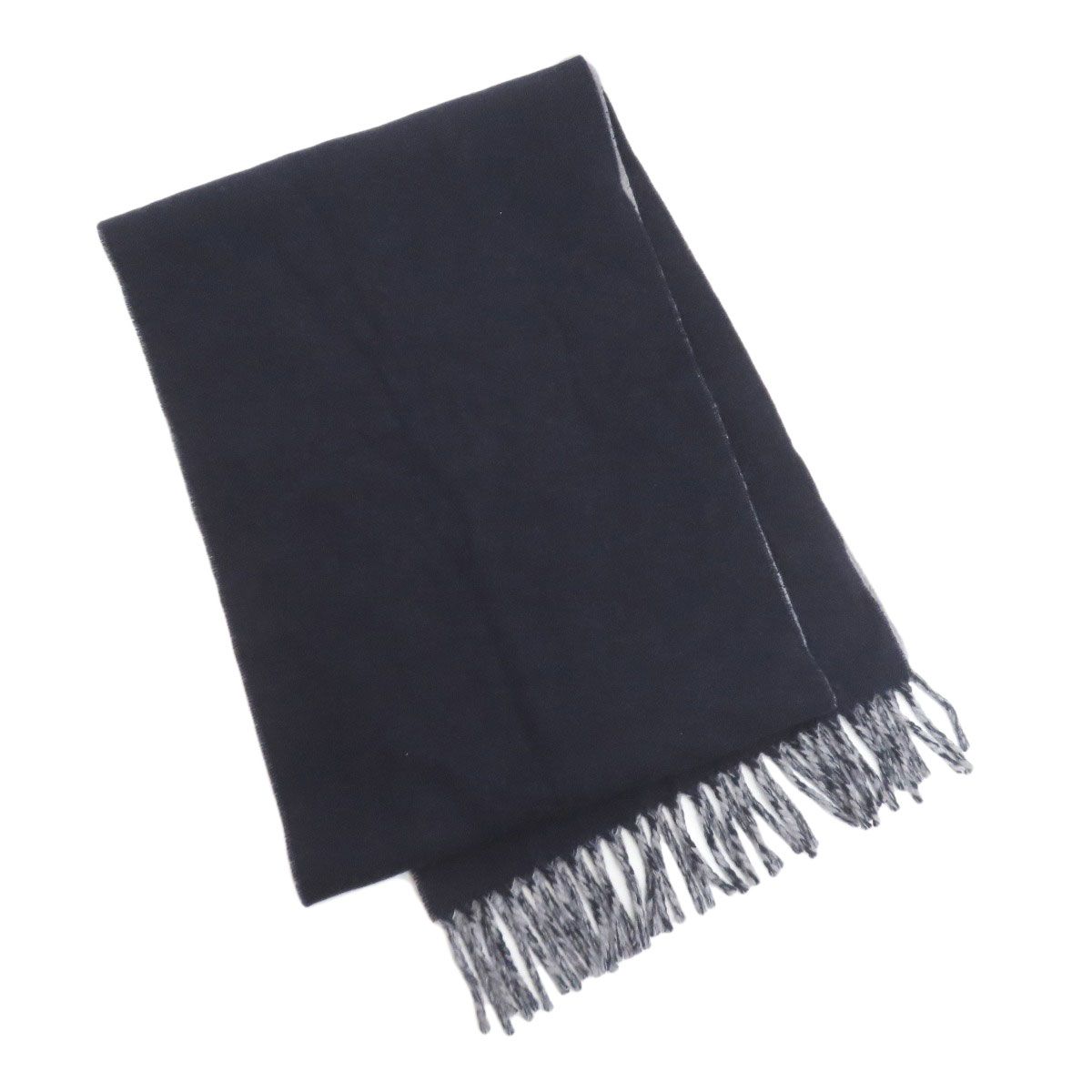 Gucci Logo Scarf Cashmere Navy Gray — view 2
