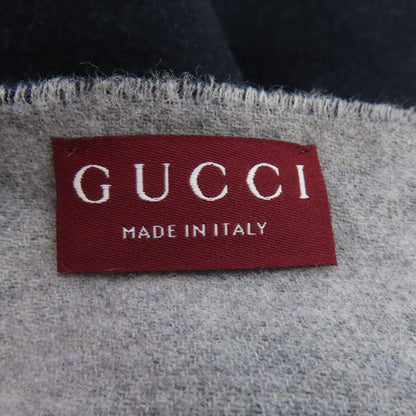 Gucci Logo Scarf Cashmere Navy Gray — view 4