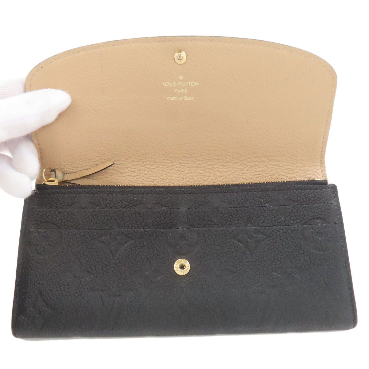 Louis Vuitton Portefeuille Emily Wallet Black Beige — view 4