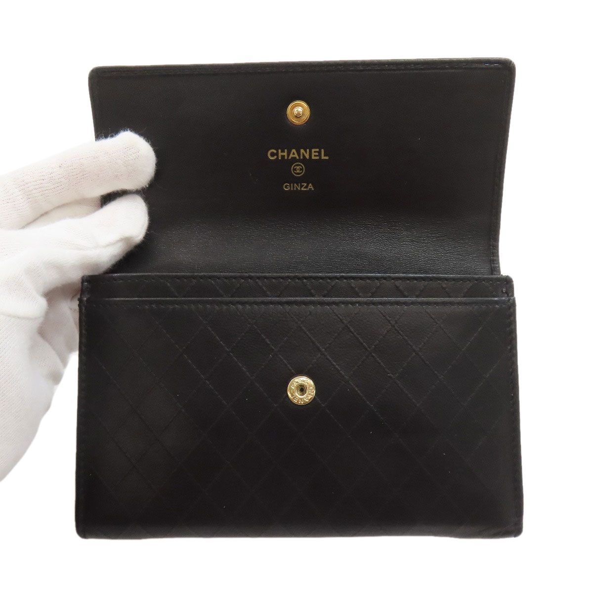 Chanel Camellia Quilted Ginza Limited Gold Wallet — view 4