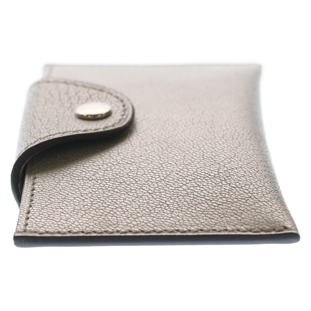 Hermes Iliad Chevre Chamquira Card Case Silver — view 3