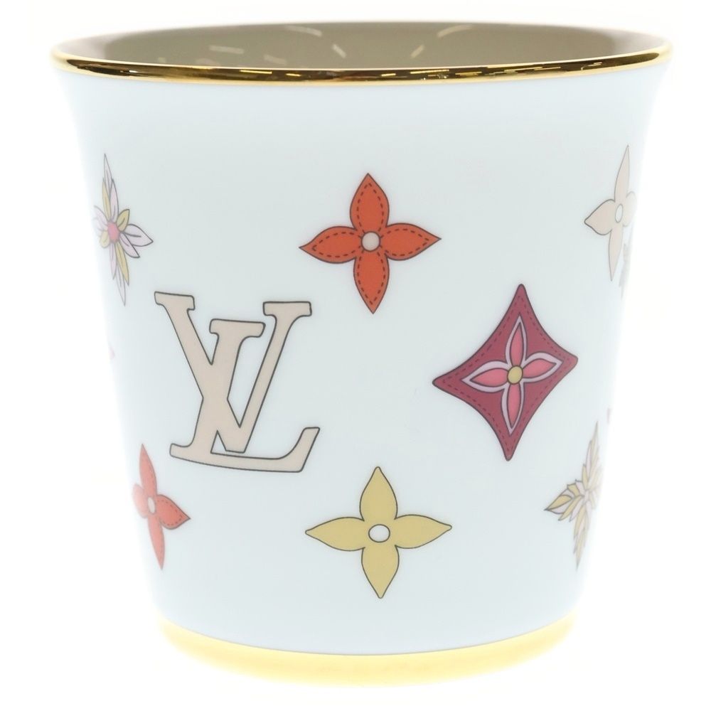 Louis Vuitton Monogram Flower Porcelain Mug Tableware White Hat — view 3