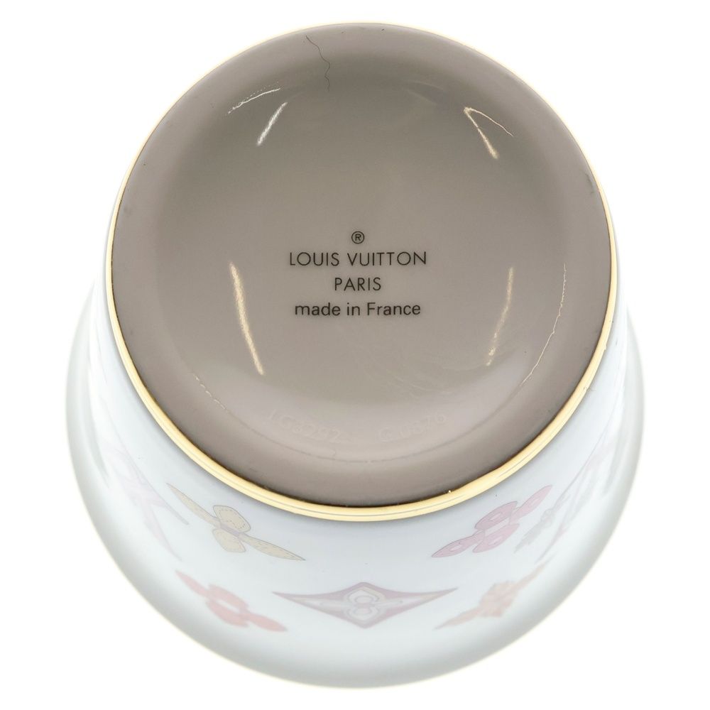 Louis Vuitton Monogram Flower Porcelain Mug Tableware White Hat — view 6