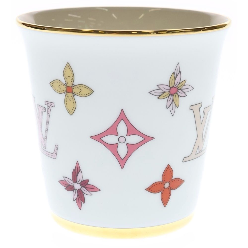 Louis Vuitton Monogram Flower Porcelain Mug Tableware White Hat — view 2