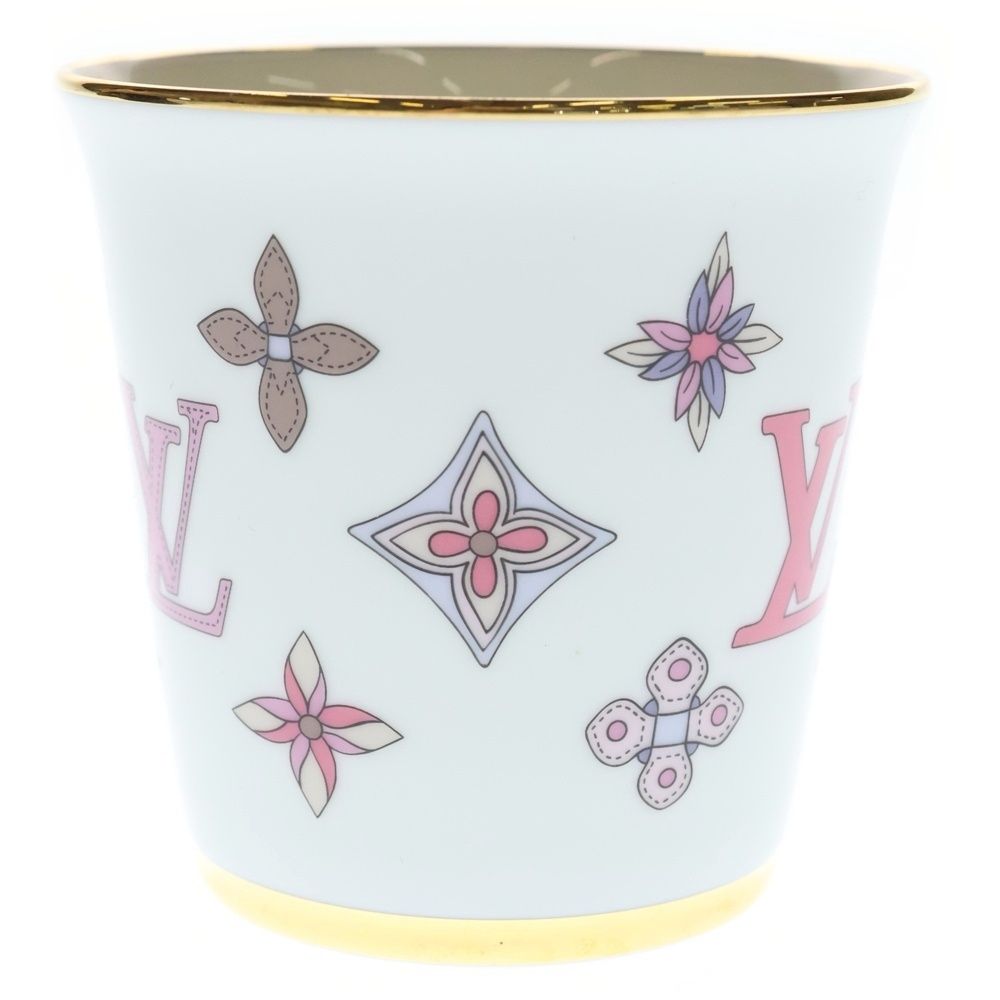 Louis Vuitton Monogram Flower Porcelain Mug Tableware White Hat — view 2