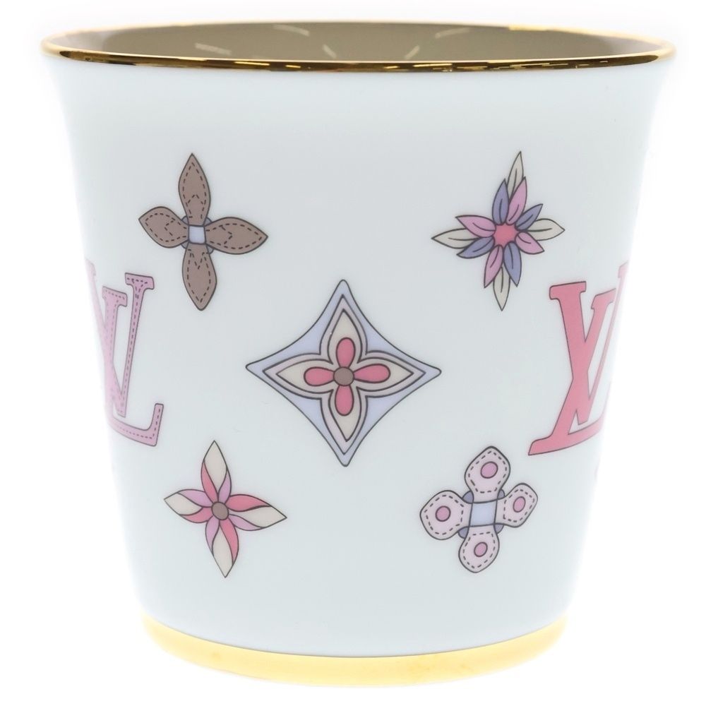 Louis Vuitton Monogram Flower Porcelain Mug Tableware White Hat — view 2