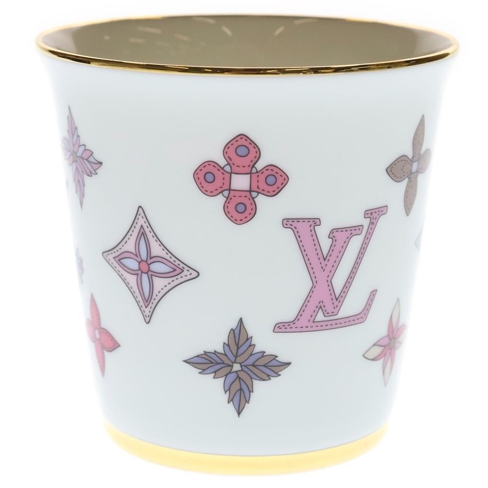 Louis Vuitton Monogram Flower Porcelain Mug Tableware White Hat — view 4