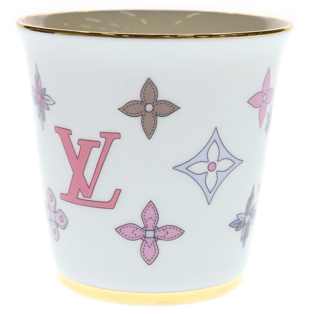 Louis Vuitton Monogram Flower Porcelain Mug Tableware White Hat — view 3
