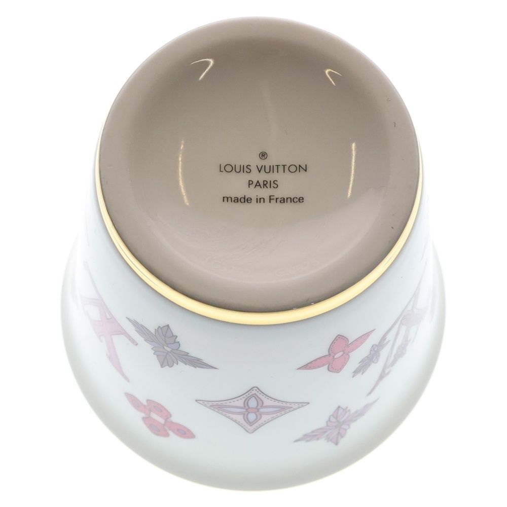 Louis Vuitton Monogram Flower Porcelain Mug Tableware White Hat — view 6