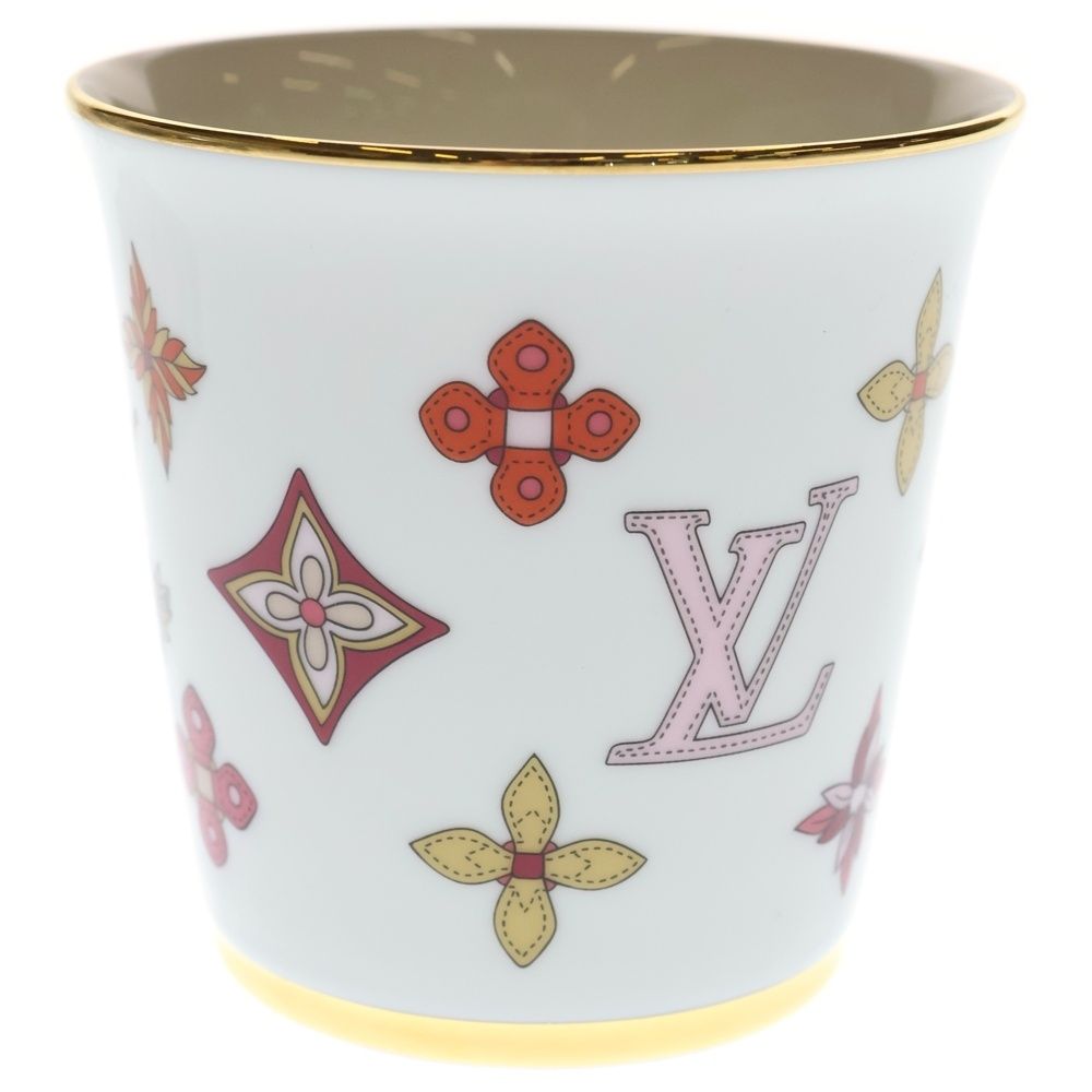 Louis Vuitton Monogram Flower Porcelain Mug Tableware White Hat — view 4