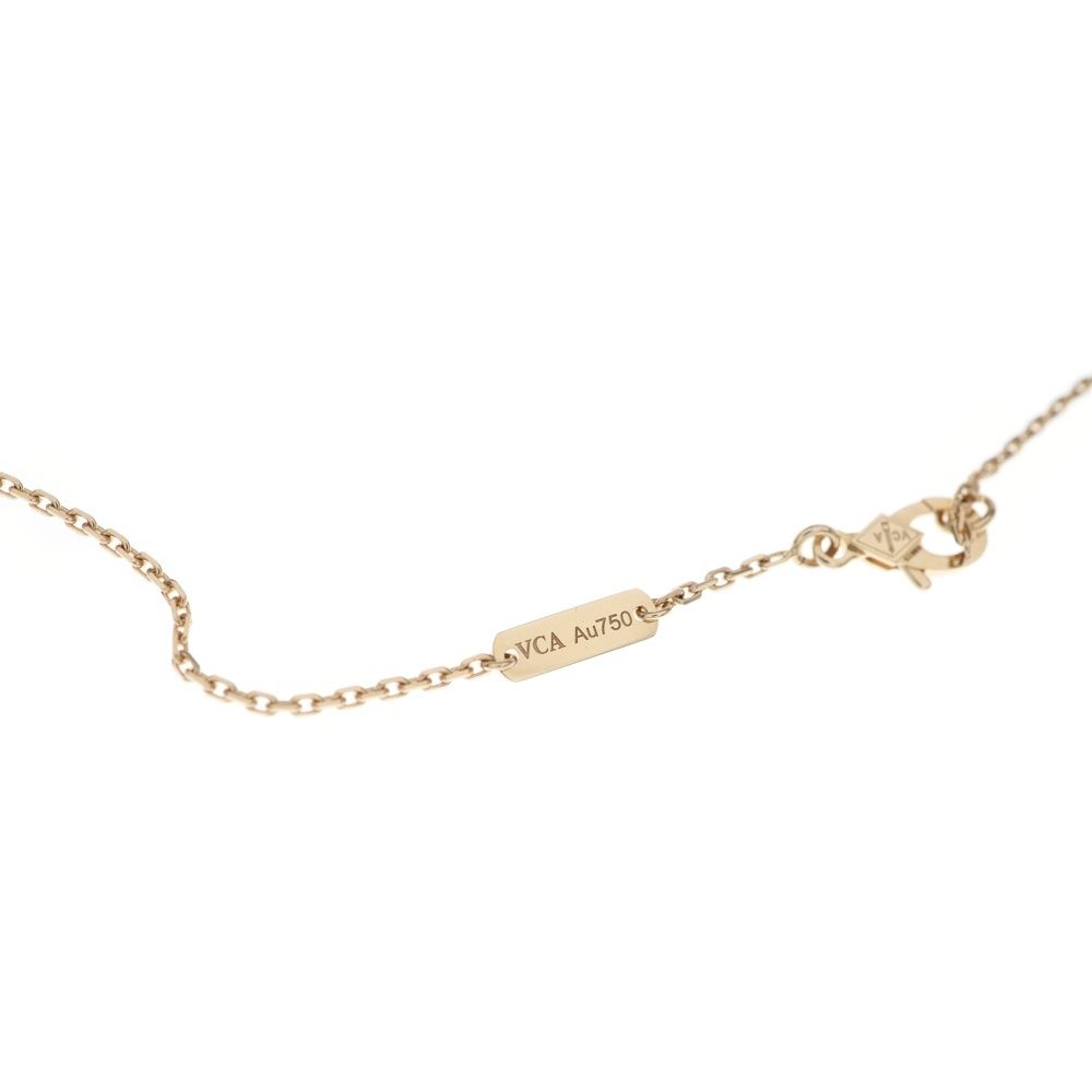 Van Cleef & Arpels Vintage Alhambra Pink Mother of Pearl Diamond Necklace — view 5