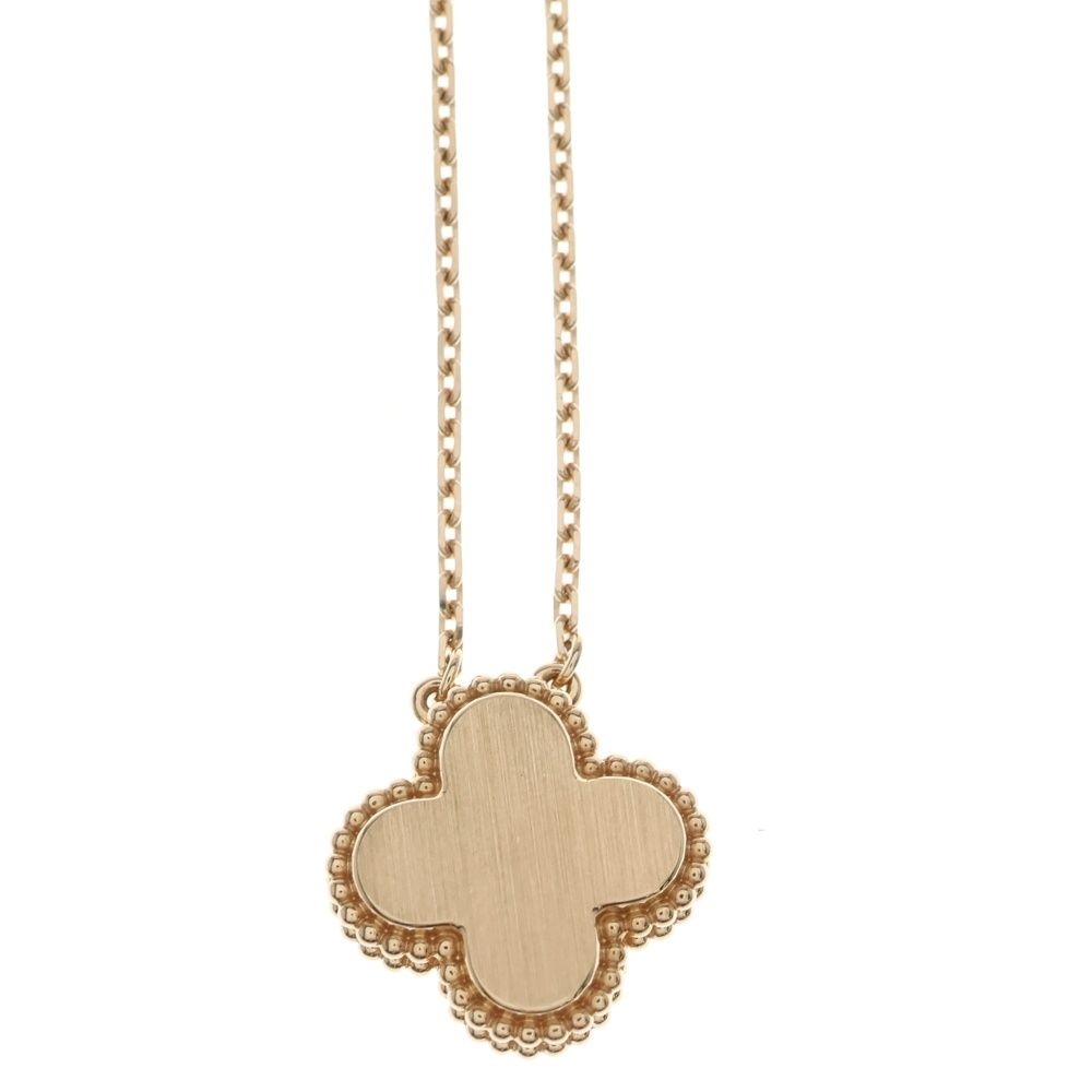 Van Cleef & Arpels Vintage Alhambra Pink Mother of Pearl Diamond Necklace — view 3