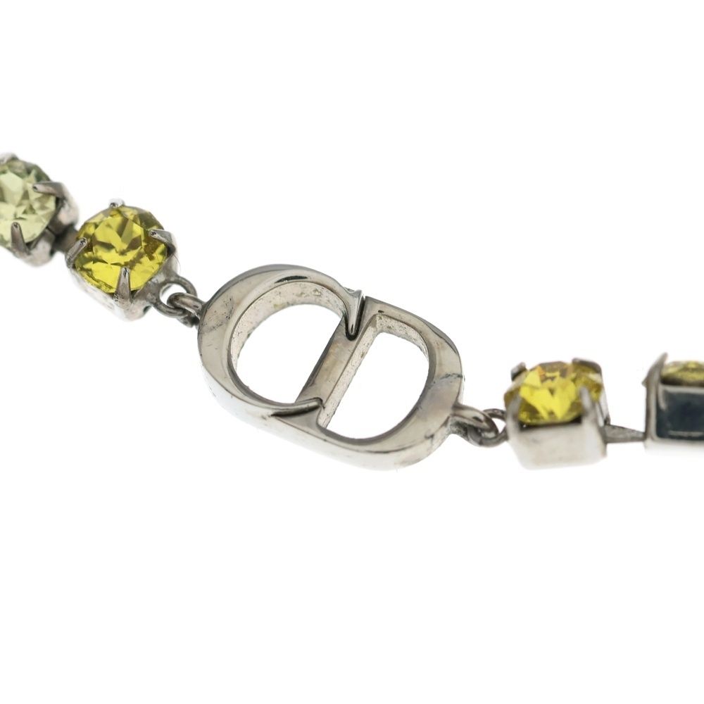Dior Colored Stone Necklace Rainbow Rhinestone Silver — view 5