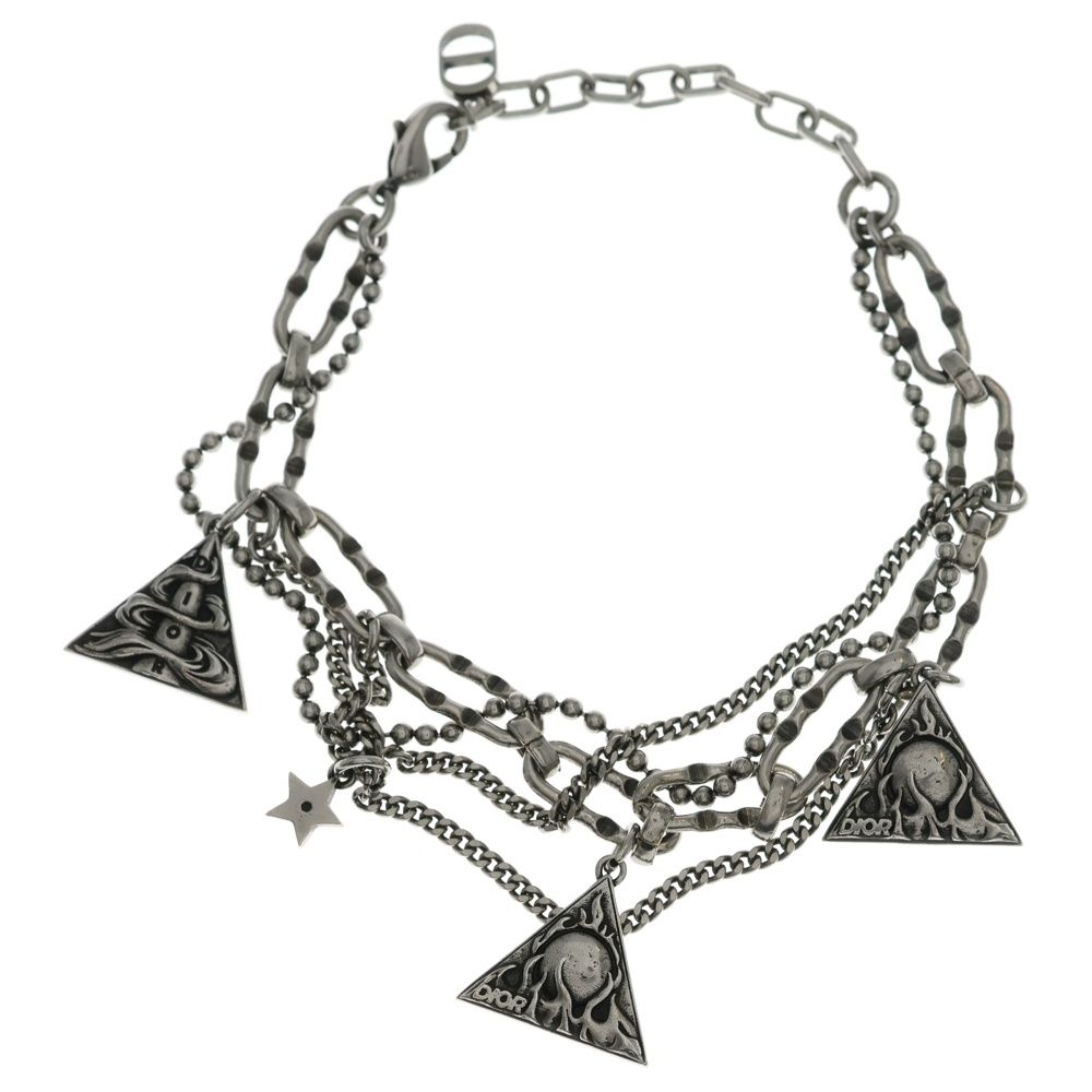 Dior Bracelet Buckle Chain Link Monogram CD Silver — view 2